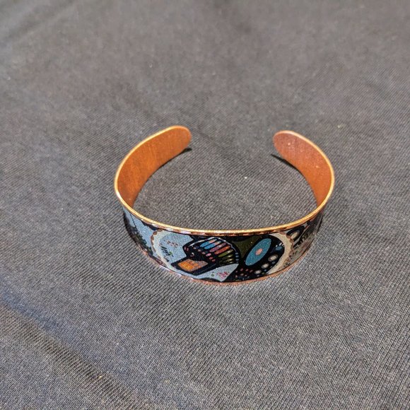 Stunning Native Indigenous Canada Copper Bracelet Bangle Spirit Bear - Picture 6 of 8